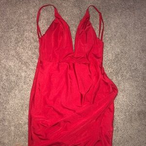 Sexy Low Cut Red Dress
